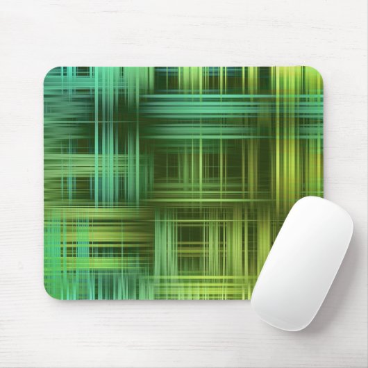 Grünes modernes Kariert Mousepad (Mit Mouse)