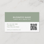 Grünes modernes Logo QR-Code Visitenkarte (Rückseite)