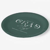 Grünes modernes Minimalistisch | Graduierungsparte Pappteller (Schrägansicht)