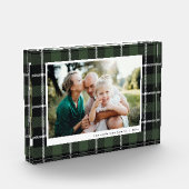 Grünes modernes rustikales Karo Foto (Links)