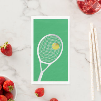 Grünes, modernes Tennisball-Racket Serviette