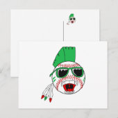 Grünes Mohawk-Baseball Postkarte (Vorne/Hinten)