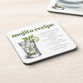 Grünes Mojito Rezept Getränkeuntersetzer (Linke Seite)