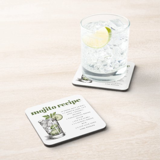 Grünes Mojito Rezept Getränkeuntersetzer (Rechte Seite)