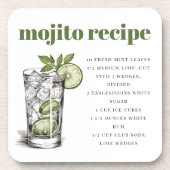 Grünes Mojito Rezept Getränkeuntersetzer (Vorderseite)