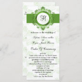 grünes Monografie-Hochzeitsprogramm Programm (Vorne/Hinten)