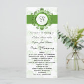 grünes Monografie-Hochzeitsprogramm Programm (Stehend Vorderseite)