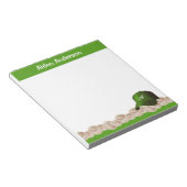 Grünes Monogram Baseball-Editor Notizblock (angewinkelt)