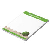 Grünes Monogram Baseball-Editor Notizblock (Rotiert)