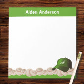 Grünes Monogram Baseball-Editor Notizblock