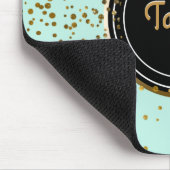 Grünes Monogramm der Gold-und Minzebezauberndes Mousepad (Ecke)