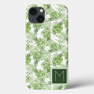 Grünes Monogramm der Palmblatt-  Case-Mate iPhone Hülle