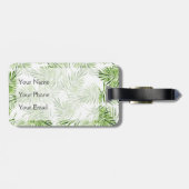 Grünes Monogramm der Palmblatt-| Gepäckanhänger (Rückseite horizontal)