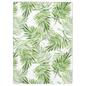 Grünes Monogramm der Palmblatt-| Klemmbrett (Rückseite)