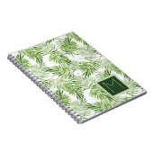 Grünes Monogramm der Palmblatt-| Notizblock (Rechte Seite)