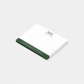 Grünes Monogramm für Herren Post-it Klebezettel (angewinkelt)
