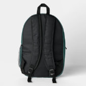 Grünes Monogramm M Name  Bedruckter Rucksack (Rückseite)