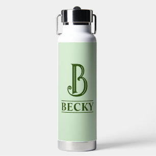Grünes Monogramm Trinkflasche