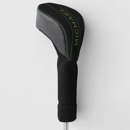 Grünes Monogramm und personalisierter Name Golf Headcover (angewinkelt)