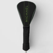 Grünes Monogramm und personalisierter Name Golf Headcover (Vorderseite)