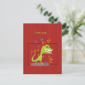 Grünes Monster Aprilscherzkarte Postkarte (Stehend Vorderseite)