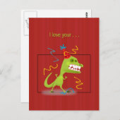 Grünes Monster Aprilscherzkarte Postkarte (Vorne/Hinten)