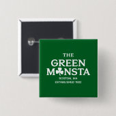 Grünes Monster Boston Green Monstah Baseball-Gesch Button (Vorne & Hinten)