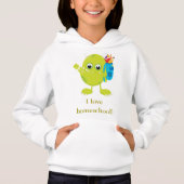 Grünes Monster mit Bookbag Hoodie (Vorderseite)