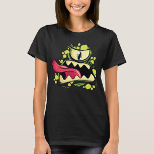 Grünes Monster mit einem Auge und ZungenHalloween T-Shirt