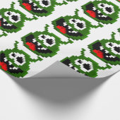 Grünes Monster - Pixel Art Geschenkpapier (Ecke)