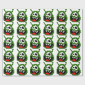 Grünes Monster - Pixel Art Geschenkpapier (Flach)