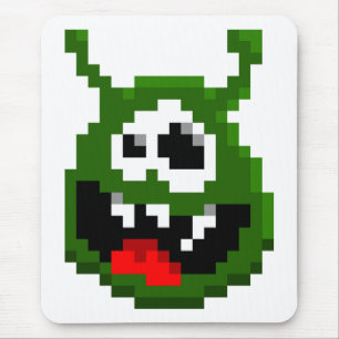 Grünes Monster - Pixel Art Mousepad