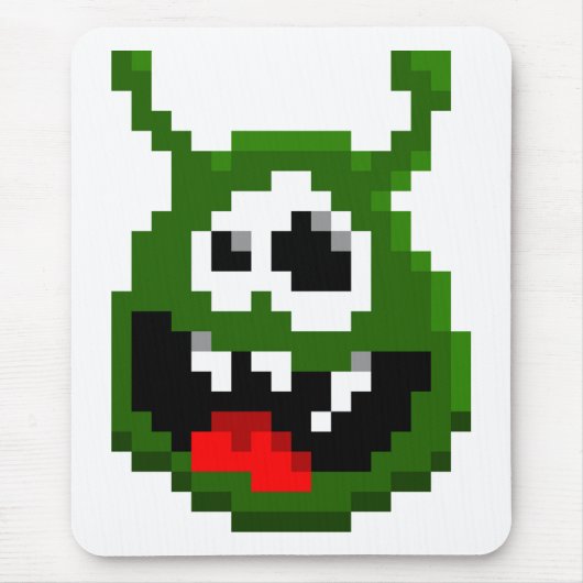 Grünes Monster - Pixel Art Mousepad (Vorne)