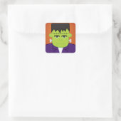 Grünes Monster Quadratischer Aufkleber (Tasche)