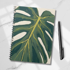 Grünes Monstera-Blatt Botanische Pflanze Aquarell Notizblock