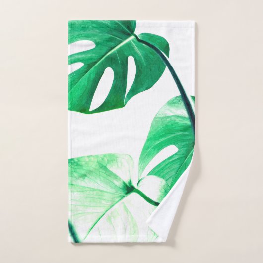 Grünes Monstera Blätter Badhandtuch Set (Handtuch)