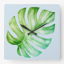 Grünes Monstera Leaf Botanisches Tropenblau