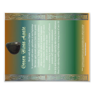 Grünes Moos-Achat-Eigenschaften-Diagramm Fotodruck