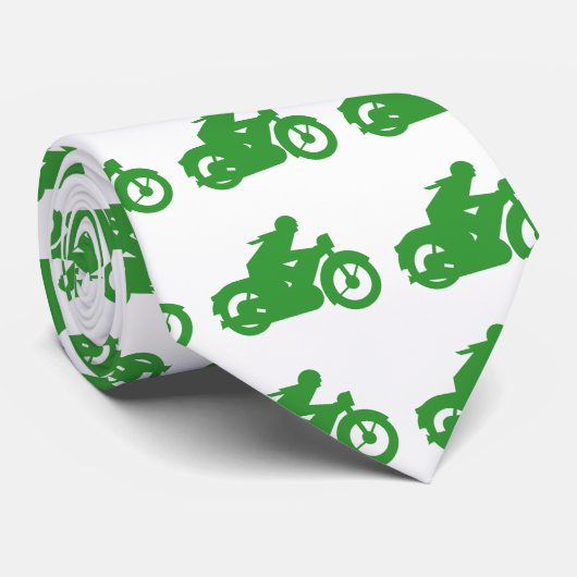 Grünes Motorbiker Zeichen Krawatte (Gerollt)