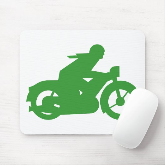 Grünes Motorbiker Zeichen Mousepad (Mit Mouse)