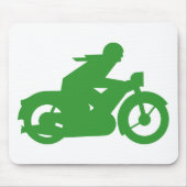 Grünes Motorbiker Zeichen Mousepad (Vorne)