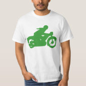 Grünes Motorbiker Zeichen T-Shirt (Vorderseite)