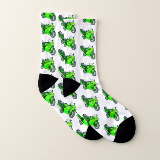 Grünes Motorrad Socken (Paar)