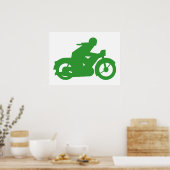 Grünes Motorradfahrer-Schild Poster (Küche)