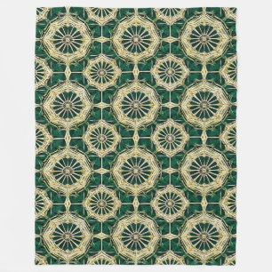 Grünes Multicolor-Muster Fleecedecke