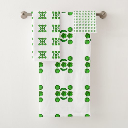 Grünes Muster Badhandtuch Set (Insitu)