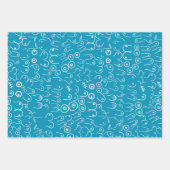 grünes Muster, das Papierblätter umhüllt Geschenkpapier Set (Vorderseite)