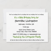 Grünes Muster der 50. Geburtstagspartei Einladung (Rückseite)