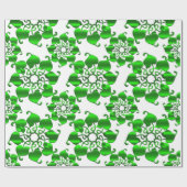 grünes Muster der Blumenkreise mit Blätter Geschenkpapier (Flach)
