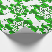 grünes Muster der Blumenkreise mit Blätter Geschenkpapier (Ecke)